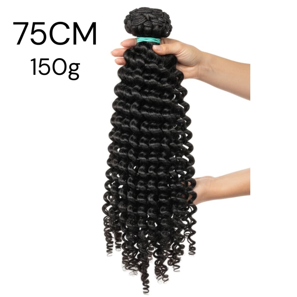 Cabelo Humano Cacheado Cacho 3 Indiano Semi Limpo Liga Azul Aplique Mega Hair 75cm 150g