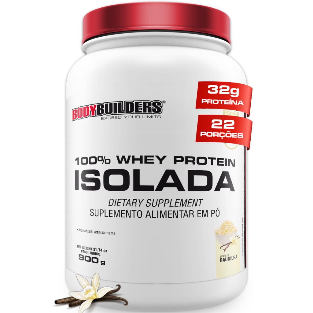 100% Whey Protein Isolada 900g - Ganho de Músculo | 36g de Proteína - Bodybuilders