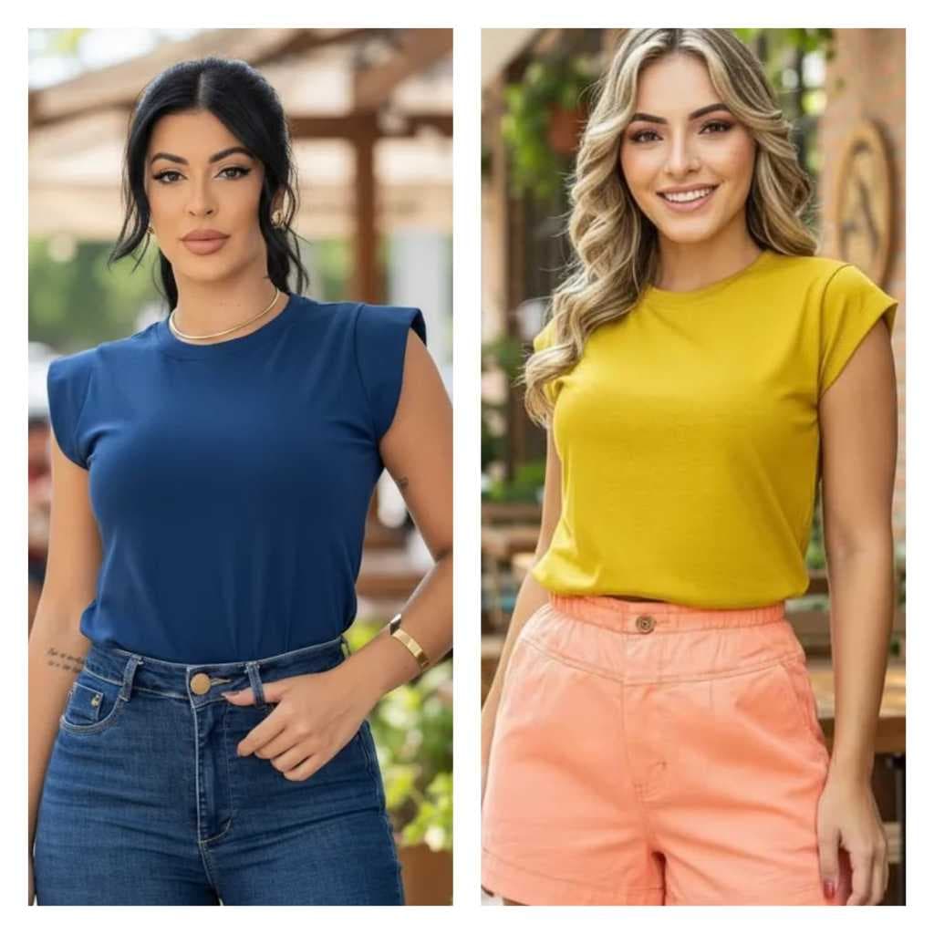KIT 2 BLUSAS MUSCLE TEE FEMININA – MODA ATUAL E VERSÁTIL