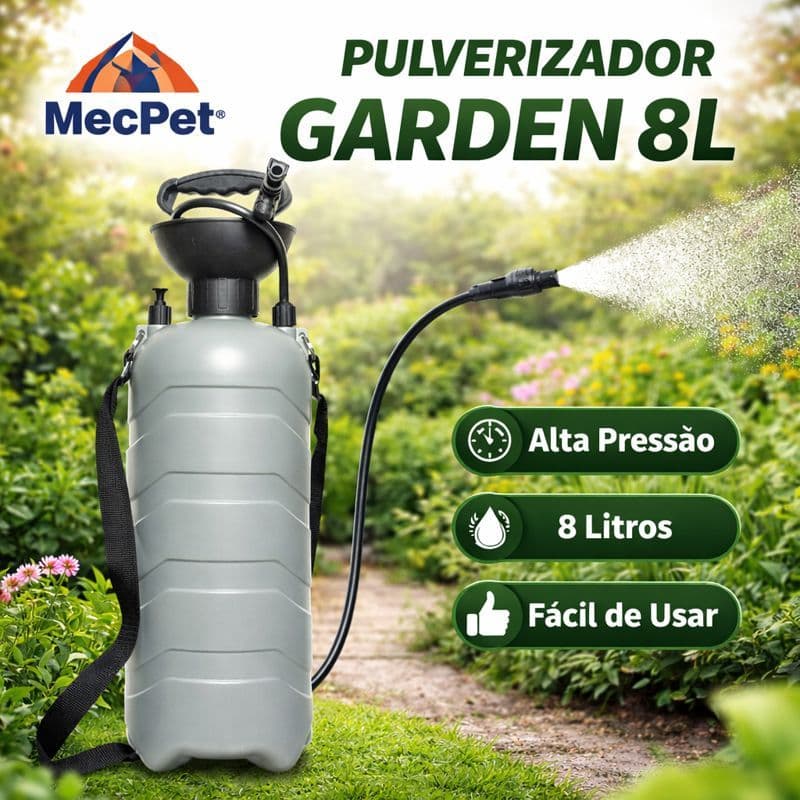 Pulverizador Agrícola Borrifador Com Compressão Jato Regulável 8 Litros