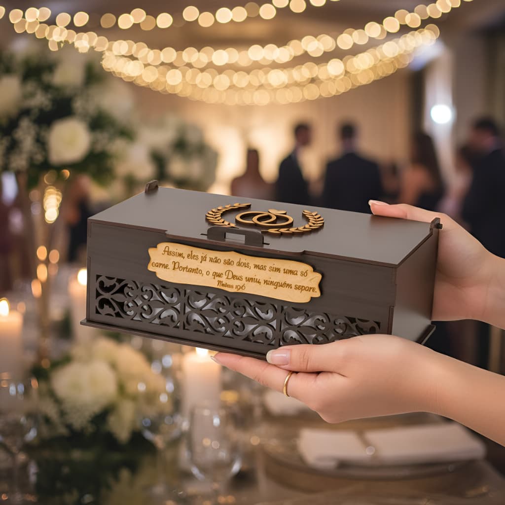 caixa convite padrinhos lembrancinha casamento Para 2 Canecas em mdf Padrinhos