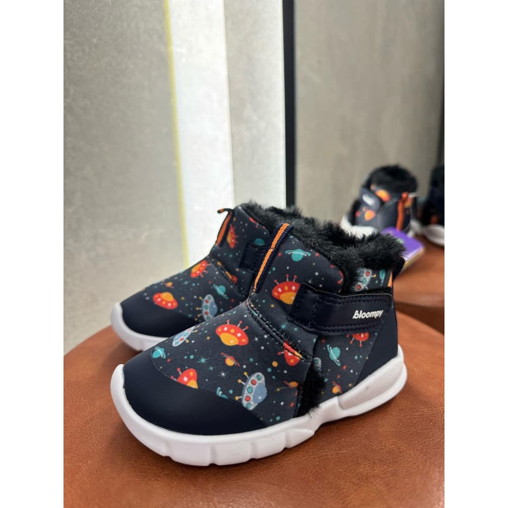 Bota Infantil Menino Bloompy Forrada Espacial Inverno Quentinha Confortável