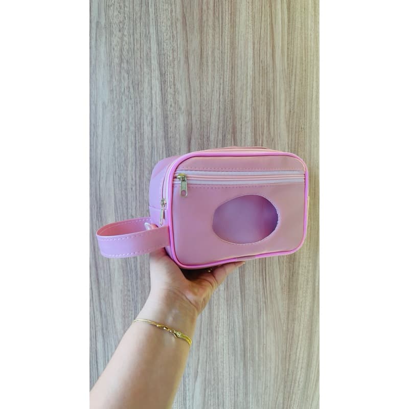 Necessaire, Porta Lenços Umedecidos Portátil Impermeável,Elegante e Lavável Brinde Inicial