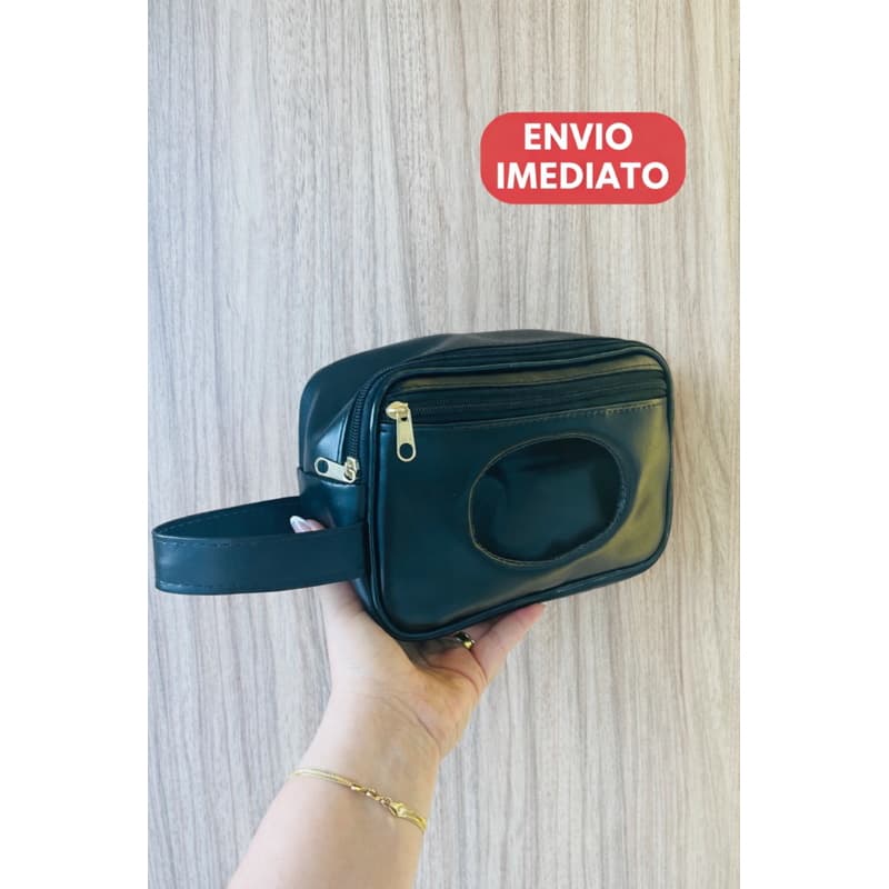 Necessaire,Porta Lenços Umedecidos Portátil impermeável elegante e lavável,personalizada com a inicial.
