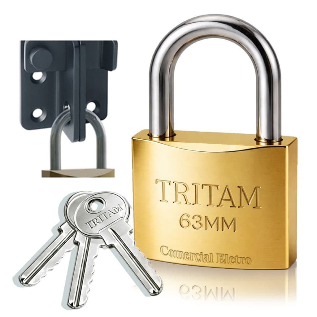 Cadeado Tritan Resistente Robusto Antifurto Grande 63mm Prevenção em Segurança Preventiva