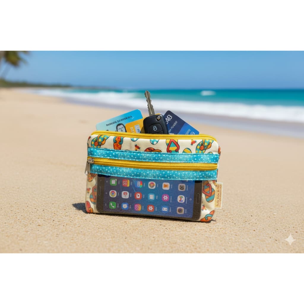 Carteira Porta Celular com visor em plástico cristal, use celular na praia sem danos