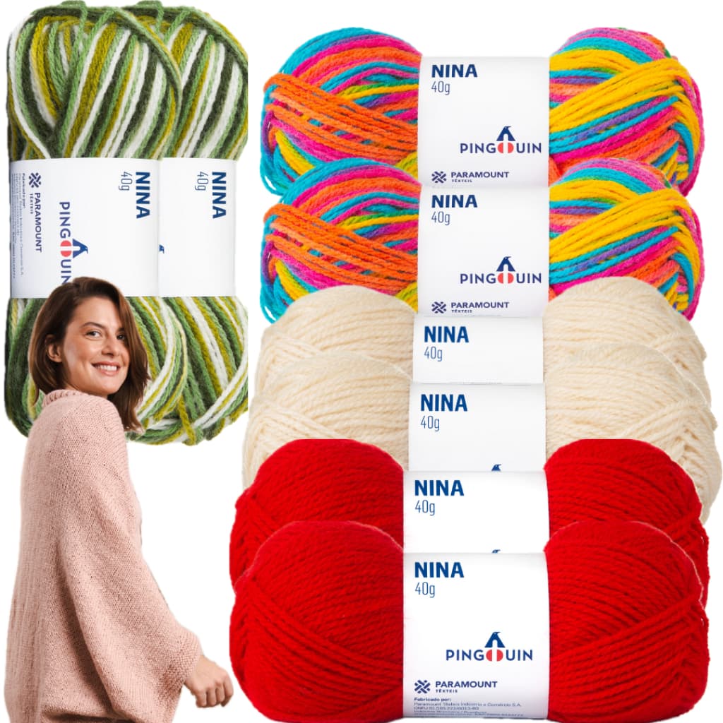 Lã Nina 40g Kit 2 Unidades La Pingouin Tricô - Crochê