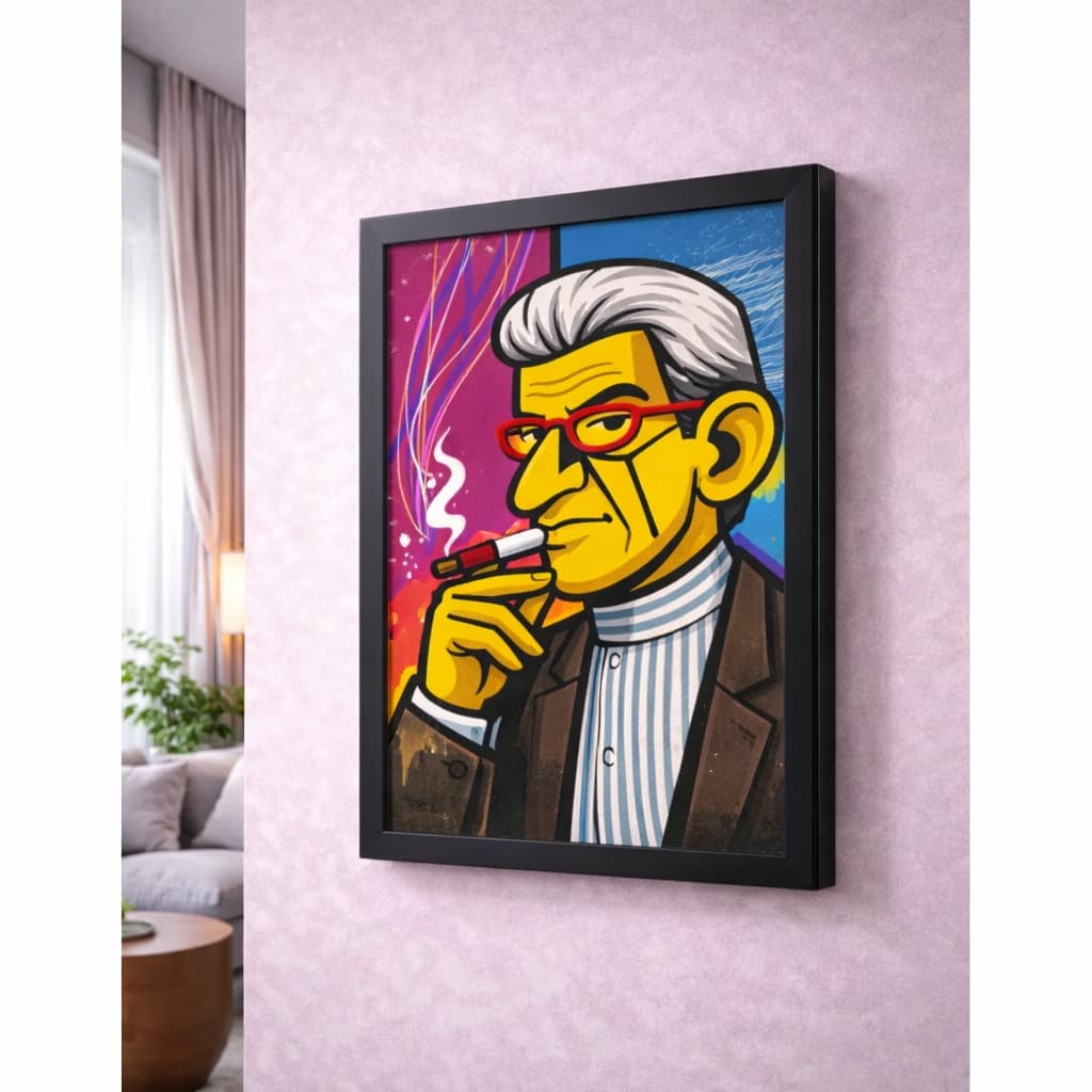 Quadro Jacques Lacan art Psicanálise Psicologia A4 21x30 cm