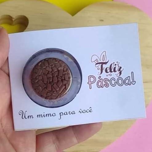 Kit 10 20 ou 30 Cartões com BLISTER para Brigadeiro Gourmet Páscoa Cartão para Mimo de Páscoa Modelo