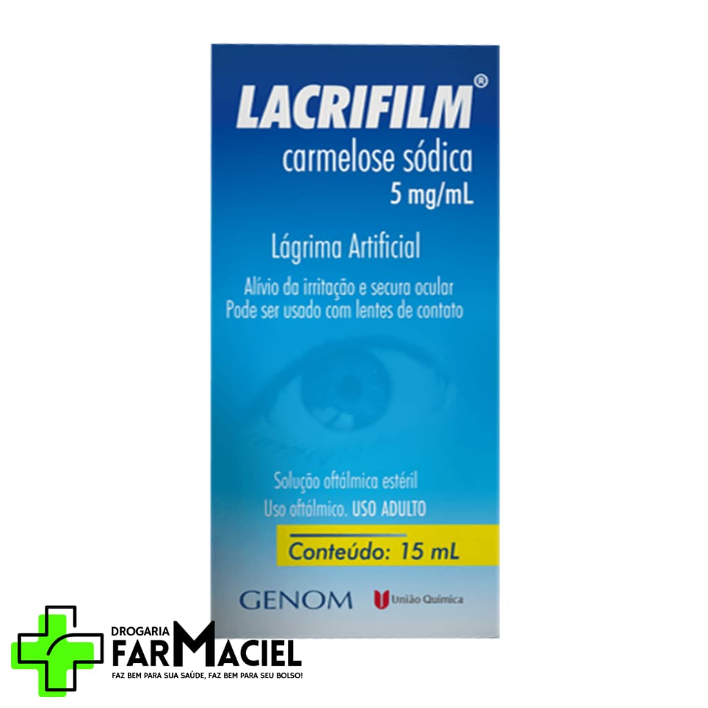 Lacrifilm 5mg/ml Solução Oftálmica com 15ml Colírio Lágrima Artificial