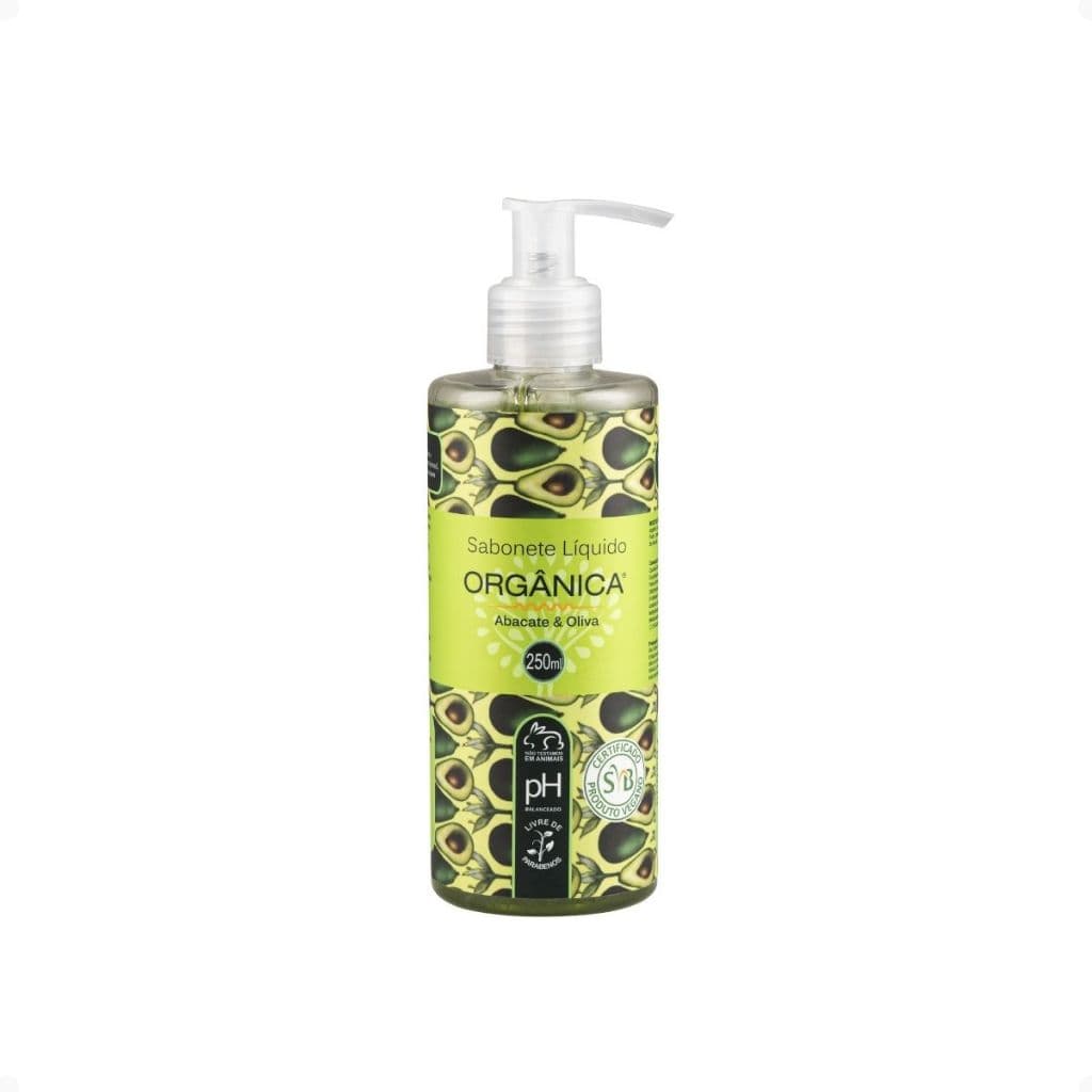 Sabonete Líquido Abacate Oliva Orgânica Ativos Vegetal 250ml
