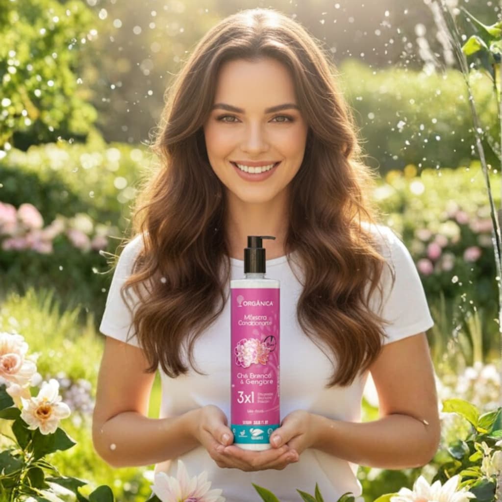 Máscara Vegana 3x1 Seladora Chá Branco E Gengibre 1 Litro