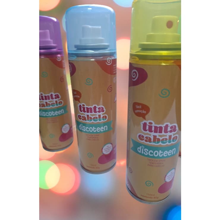 Tinta Spray para Cabelo várias cores para Carnaval e Festas Discoteen