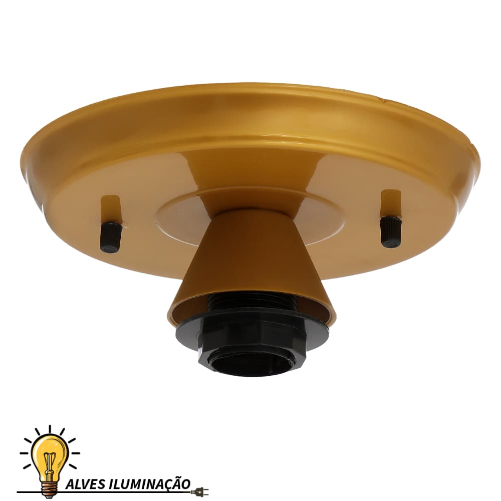 Luminária Base Plafon de Sobrepor o teto Canopla de Termoplástica Soquete E27 Bivolt Completo