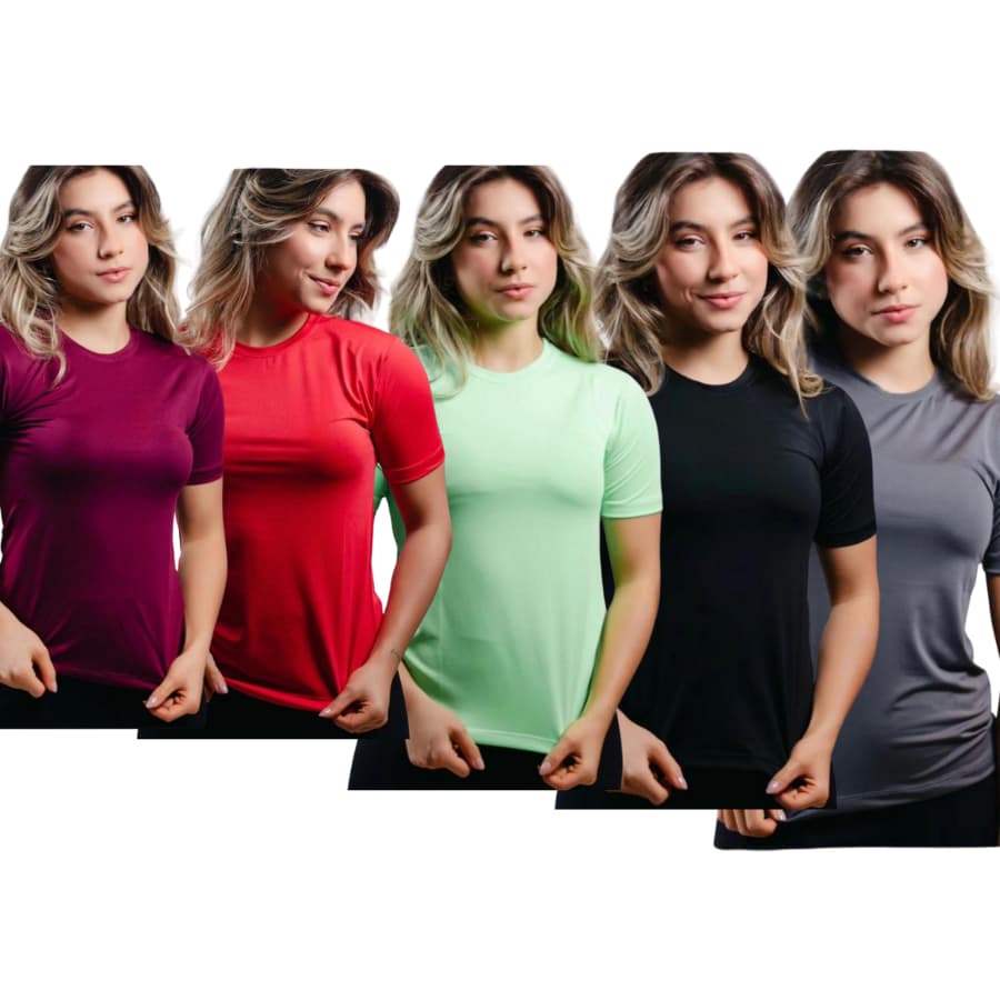 Kit 10 Camiseta Feminina Dry Manga Curta Treino Academia Blusa P M G GG