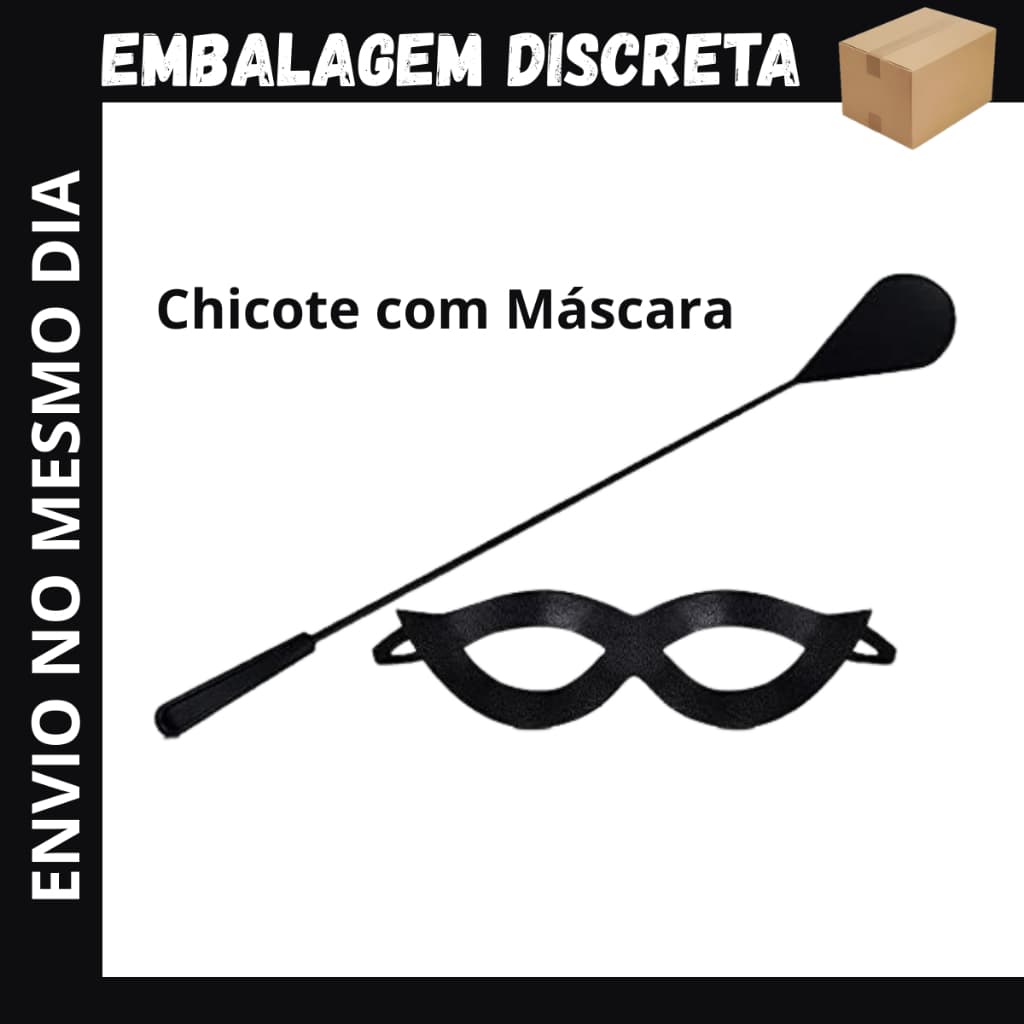 KIt Máscara e Chicote Chibata Carnaval Festa Fantasia Mulher Gato Tiazinha