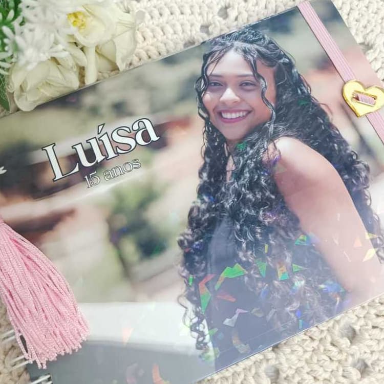 Livro de assinatura 15 anos personalizado - 15,5 x 21,5 - casamento - batizado - chá de bebê