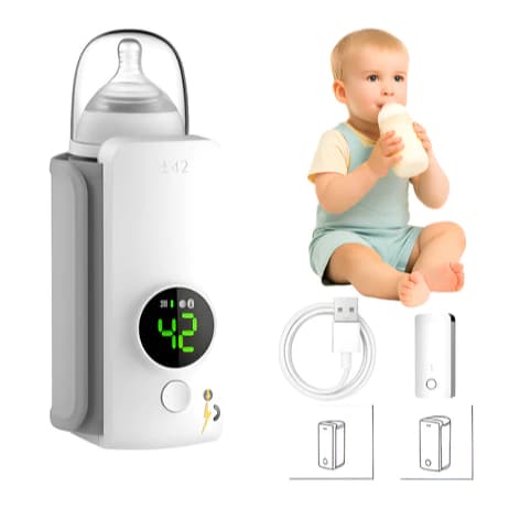 Aquecedor de Mamadeira Portátil USB 5200mAh 6 Temperaturas Display Digital