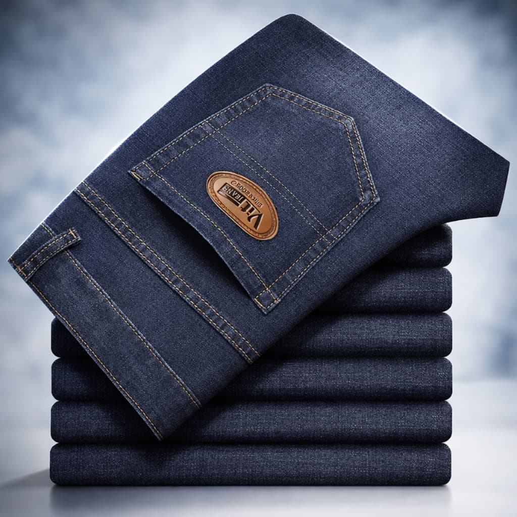 Calça Jeans Masculina Tradicional Com Elastano Lycra Preta Corte Reto