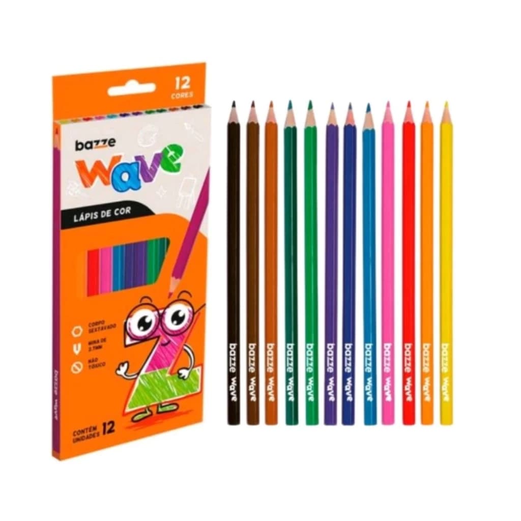 Lápis de Cor 12 Cores WAVE Corpo Sextavado