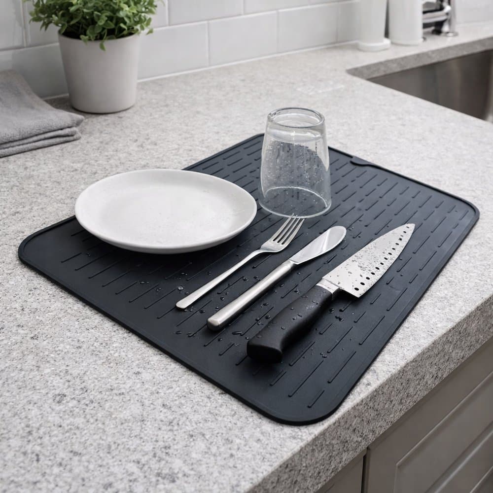 Tapete Escorredor de Louça em Silicone 40cm | Antiderrapante para Pia e Cozinha | Secagem Rápida