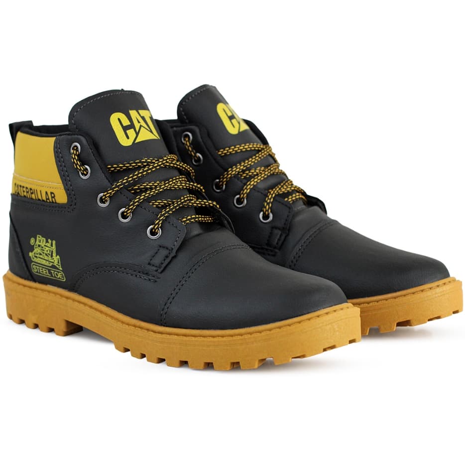 Bota Masculina Coturno Cano Alto Sintético Trabalho Trilha Casual Sola Tratorada Reforçada Envio Imediato