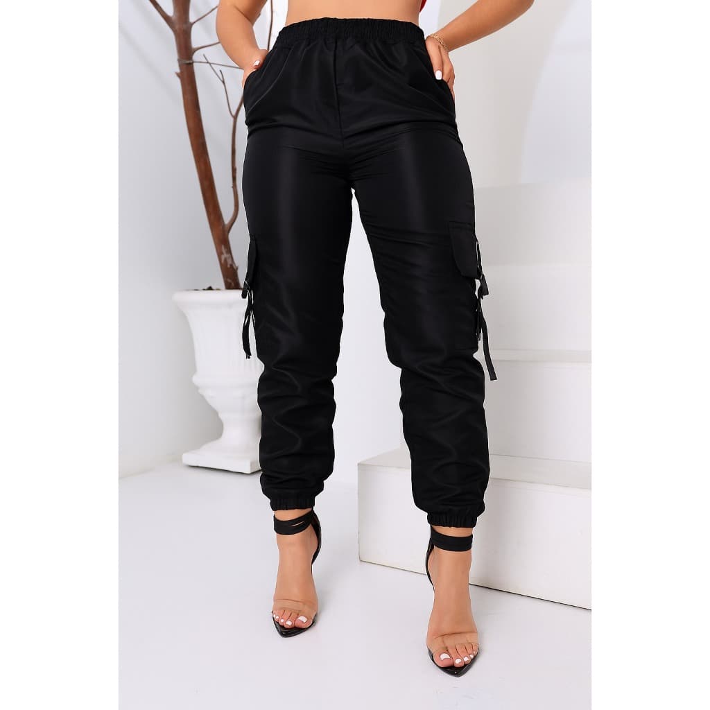 Calça Tactel Julia Cargo Jogger Feminino Moda Gringa