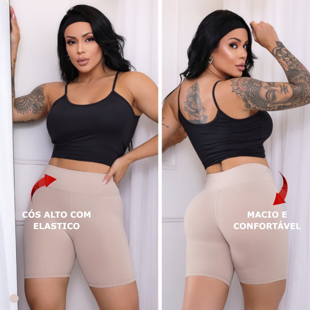 Bermuda Short  Feminino Segunda Pele Anágua Cos Com Elástico