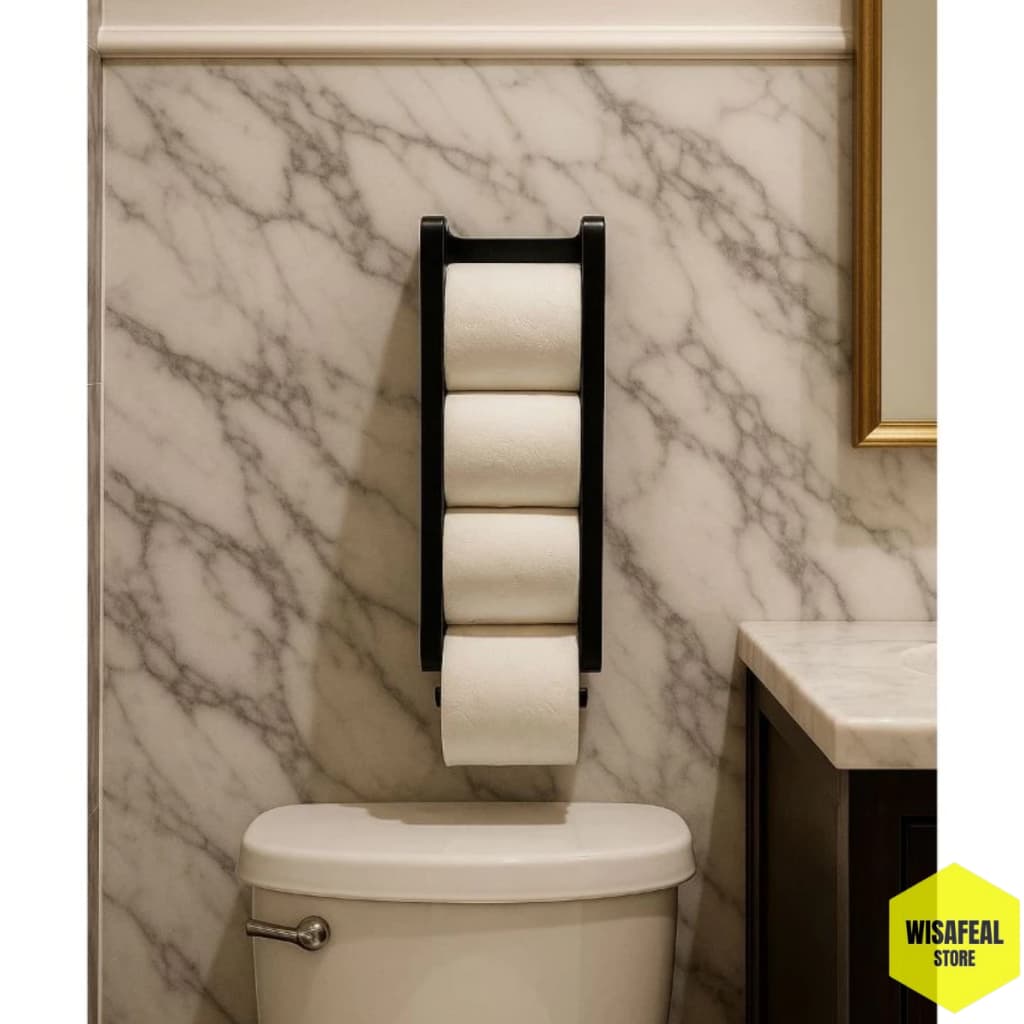 Suporte Porta Papel Higiênico 4 Rolos Industrial Parede Fita Dupla Face