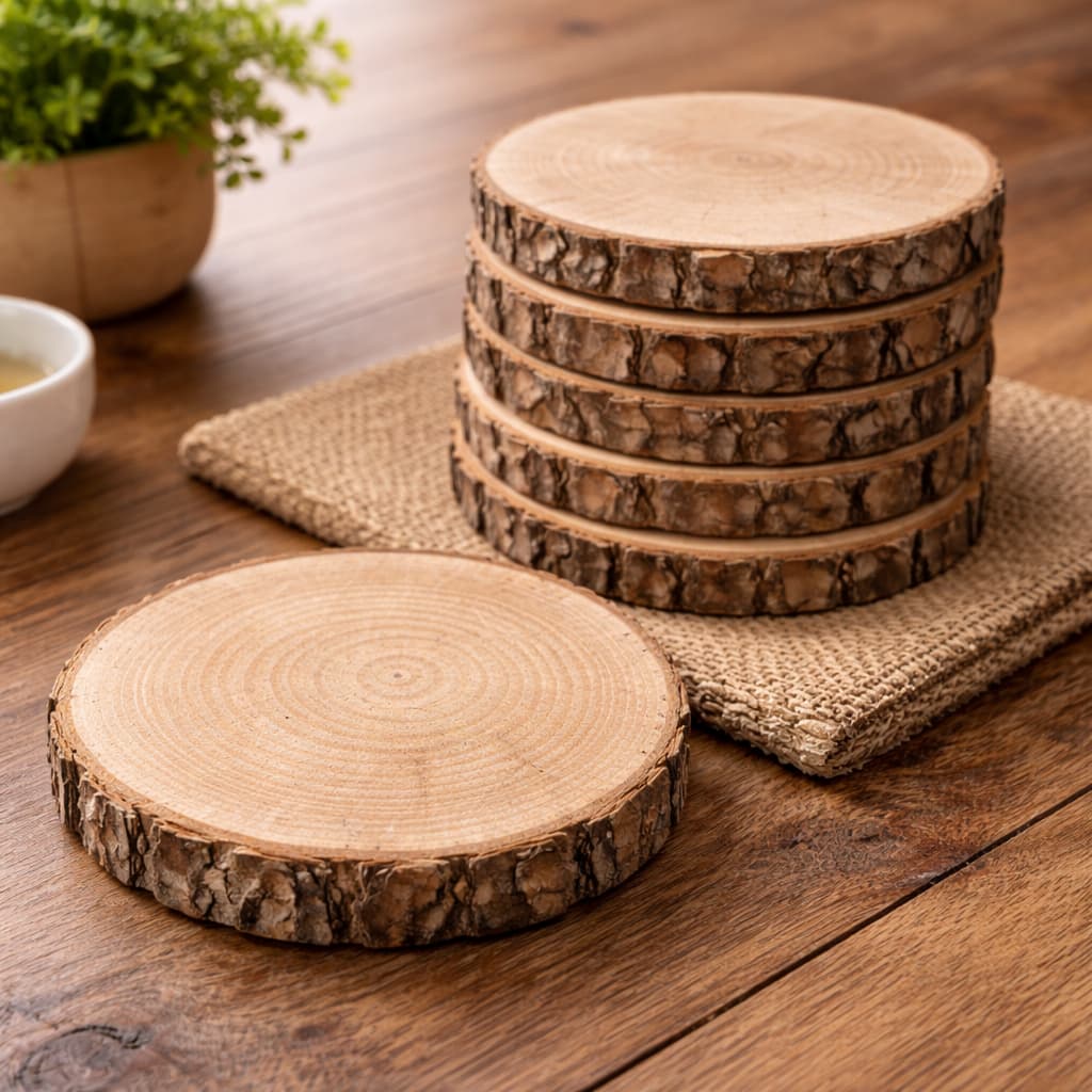 KIT BOLACHA RÚSTICA DE MADEIRA DE 10 A 20CM PARA DECORAÇÃO JARDIM