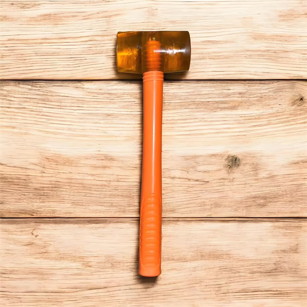 Martelinho De Borracha Laranja 350g Martelo Piso Resistente