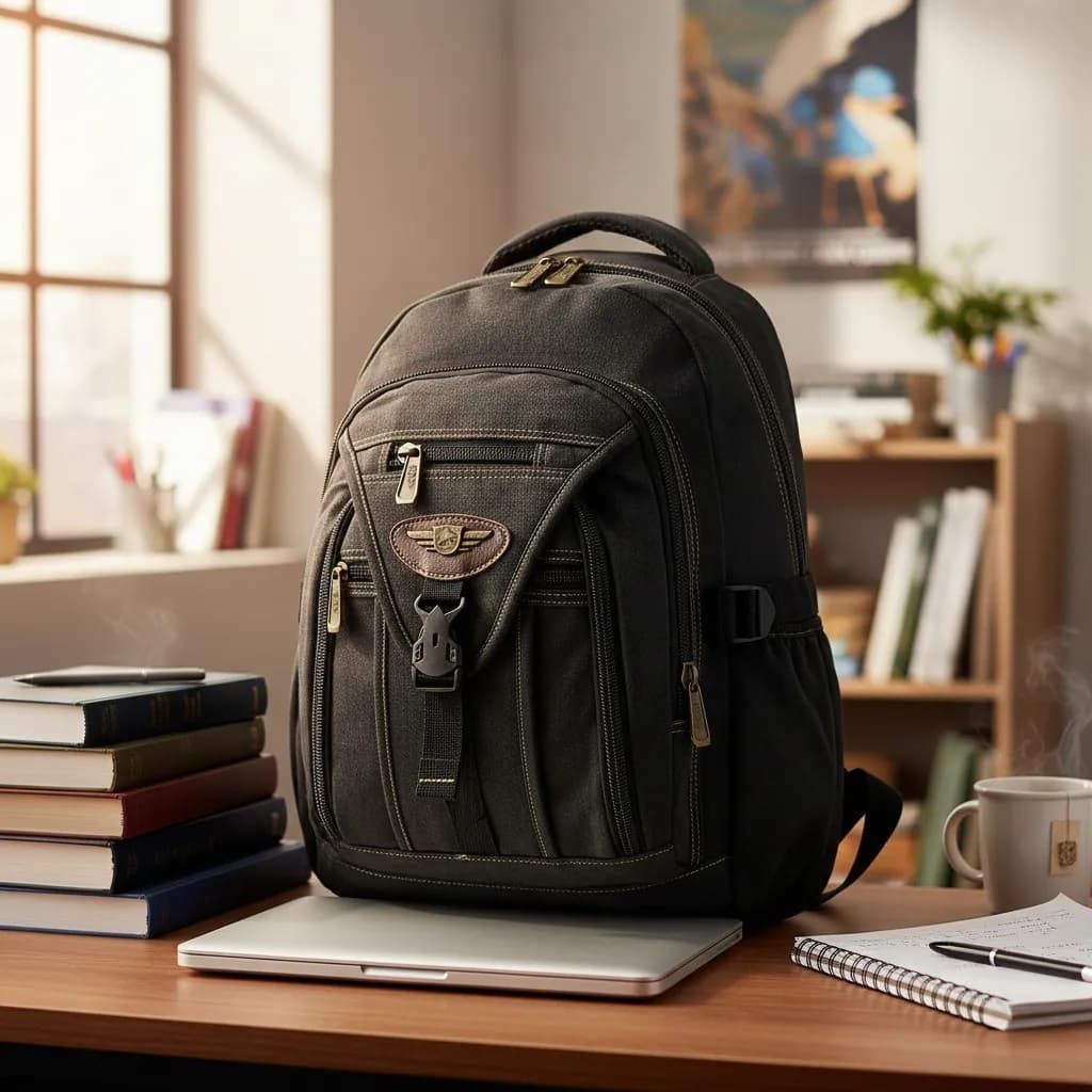 Mochila Reforçada Lona Escolar Durável Bolso Para Notebook
