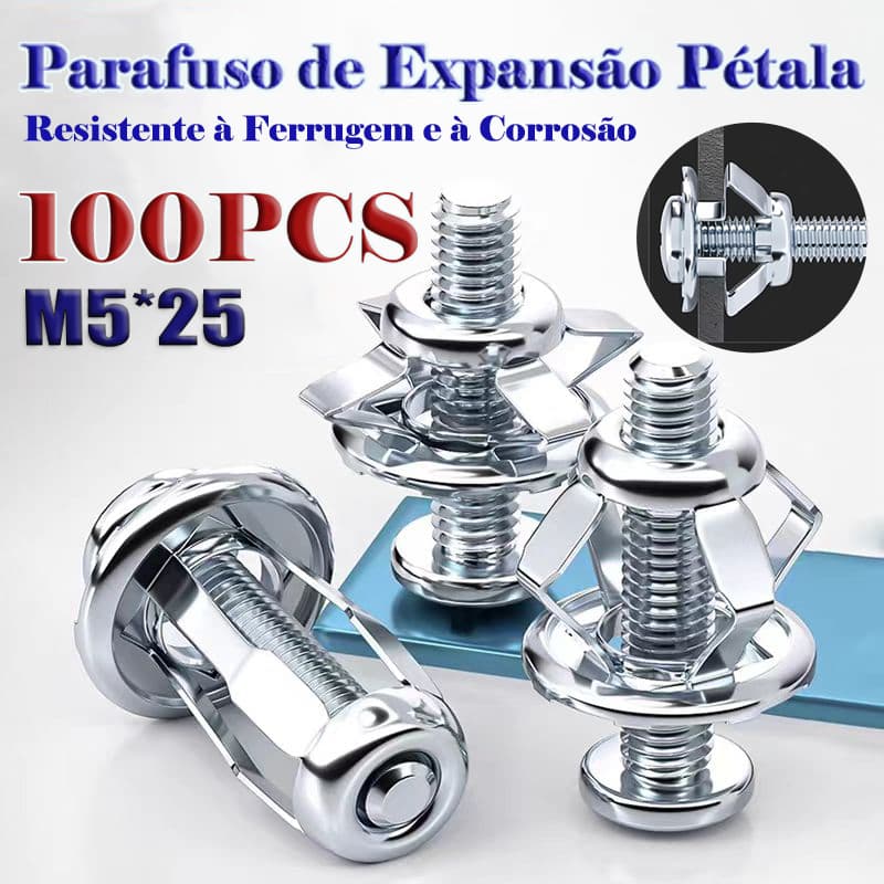 10/25/50/100 Pcs Parafusos De Expansão Galvanizados Jack Nuts Hardware De Fixação De Placa De Metal E Alumínio