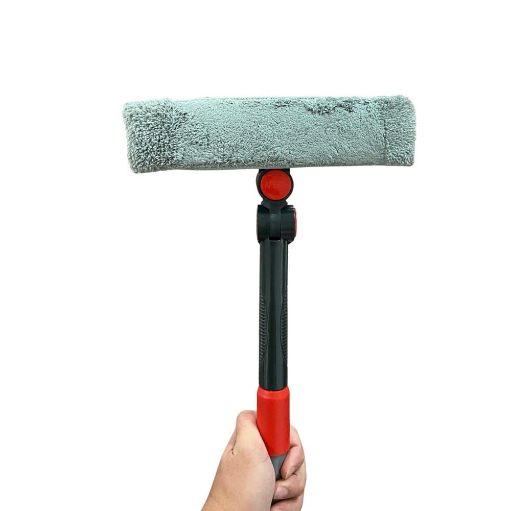 Limpador De Vidros Esfregão 2 Em 1 Base Ajustável Powermaid Cor Preto/Vermelho