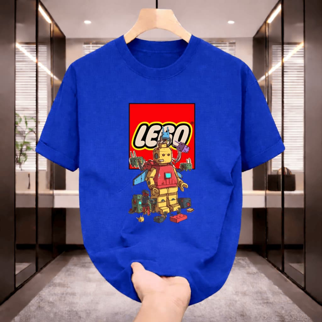 Camiseta - Lego - Adulto Modelagem Unissex  -  Camiseta Lego Construção Adulto-  Camiseta em Algodão de Alta Qualidade