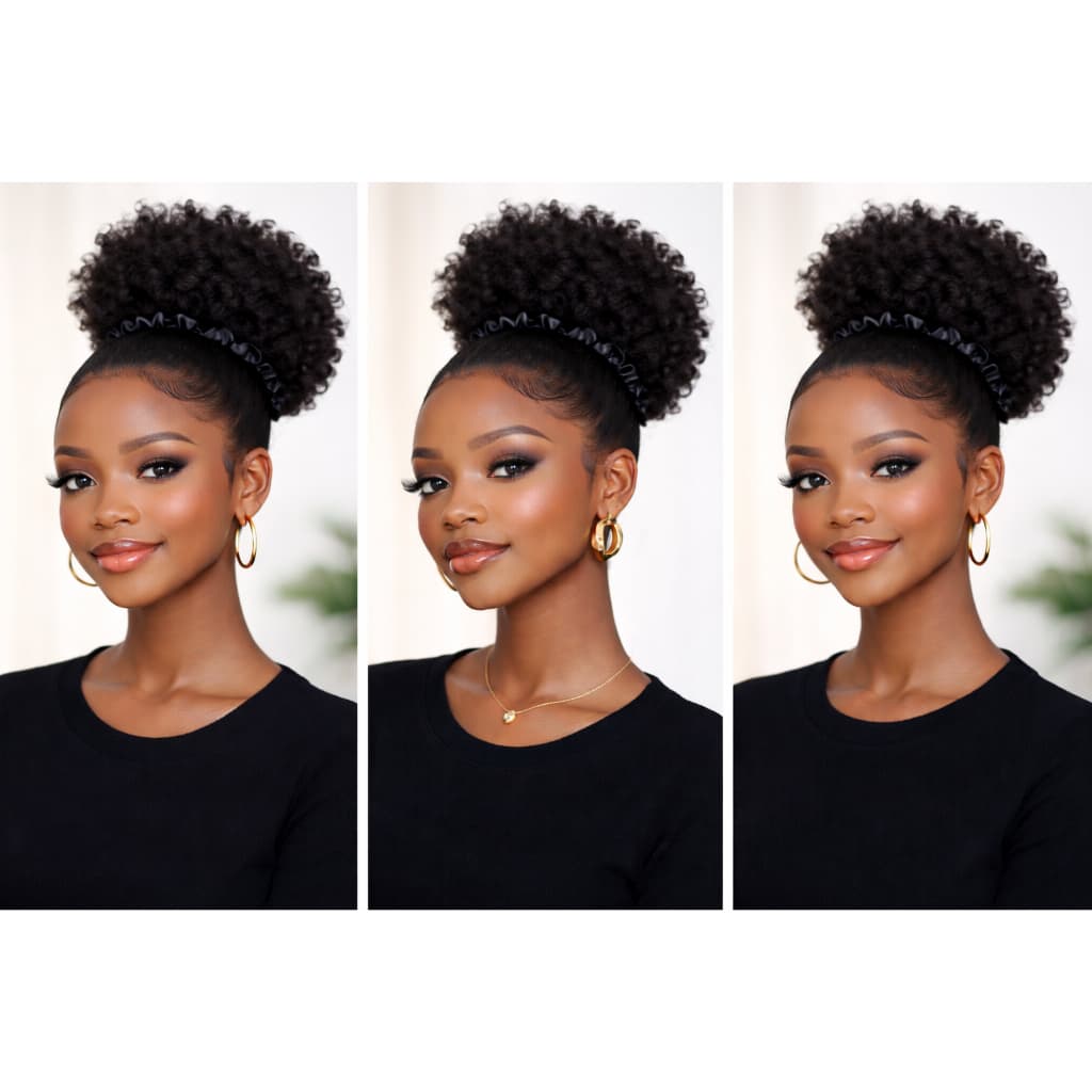 Amarradores de cetim para afro puff/ kit com 3 unidades