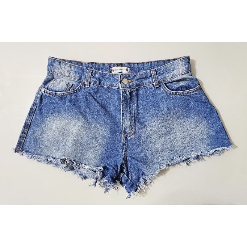 Short Jeans Feminino Desfiado Modelo Curto Tamanho 42