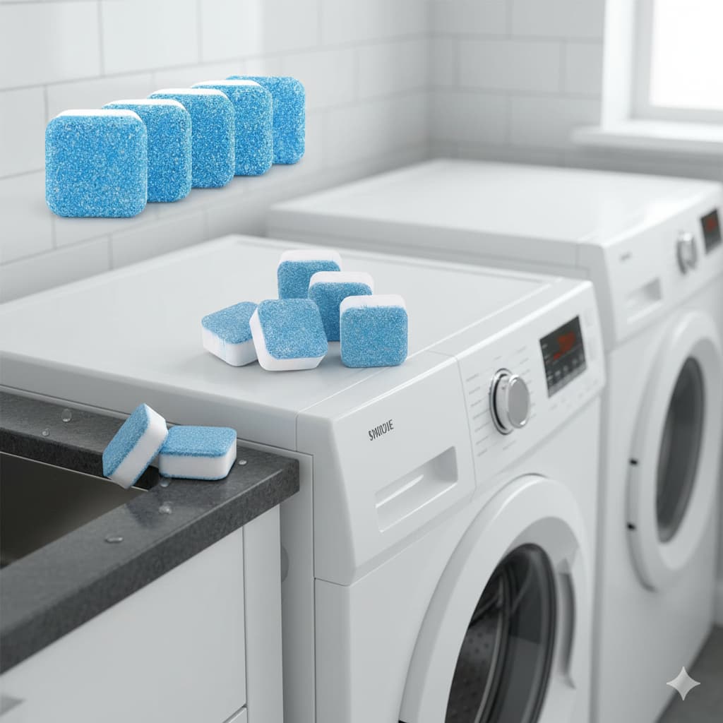 Conjunto de 10 Pastilhas Antibacterianas para Higienização de Máquina de Lavar Roupas
