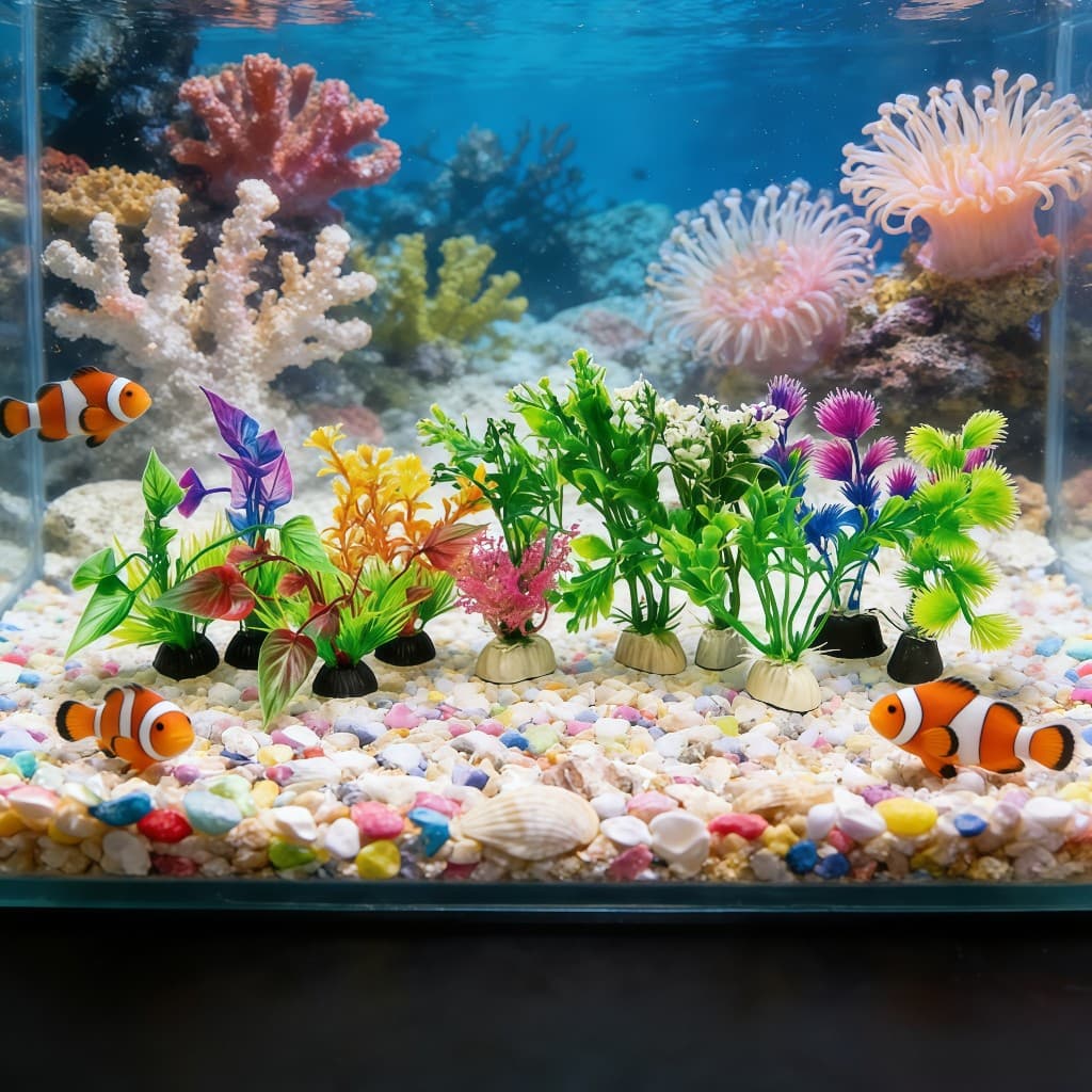10 mini Planta Artificial Plantinha decoração para aquário