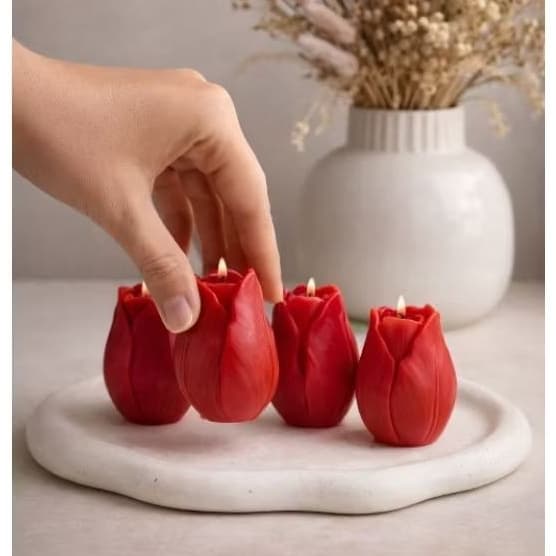 Kit vela TULIPA | jantar romântico | presente | decoração •5 cm