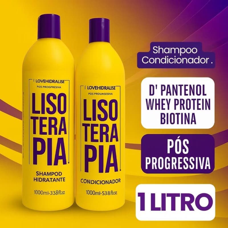 kit shampoo e condicionador 5x1 Lisoterapia/Bomba cachos  1 L ou kit 3x1  300gr cada