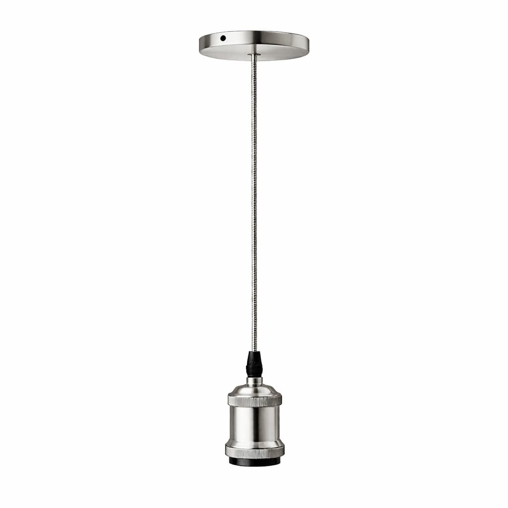 Lustre Pendente Luminaria Vintage Metal Prata Decorativo