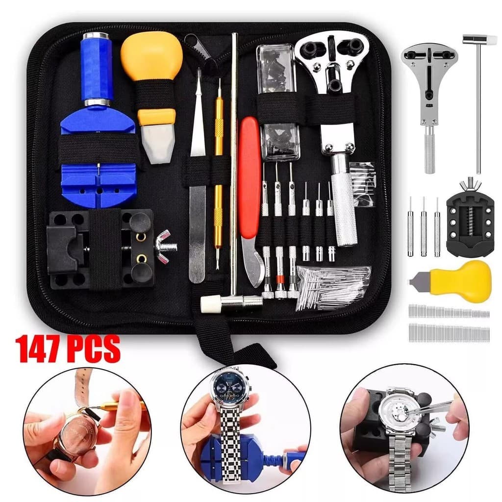 Kit 147pcs De Ferramentas Para Reparo E Manutenção De Relógios, Ferramenta Para Remoção De Pulseiras De Relógio