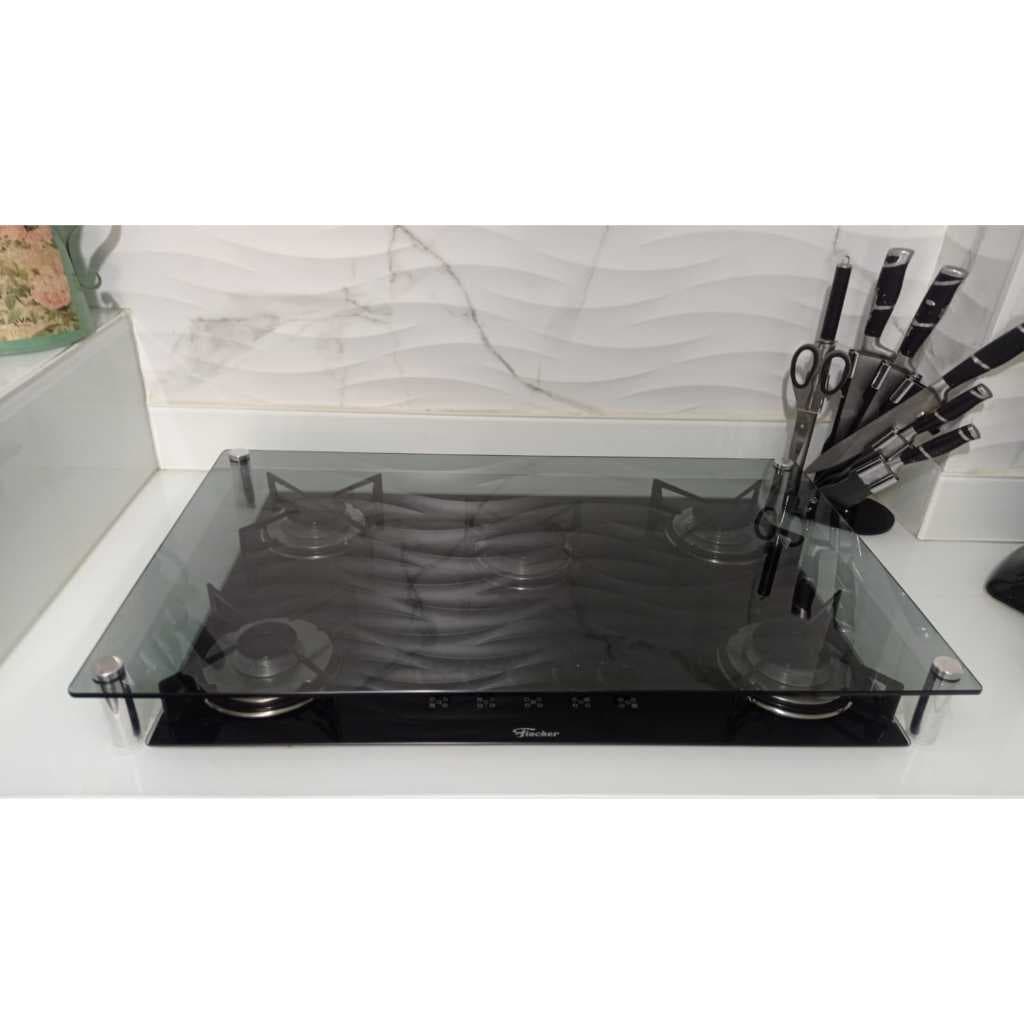 Tampa Vidro Temperado 6 mm para Cooktop 5 Bocas Fischer Fit Line – Cooktampa® Oficial