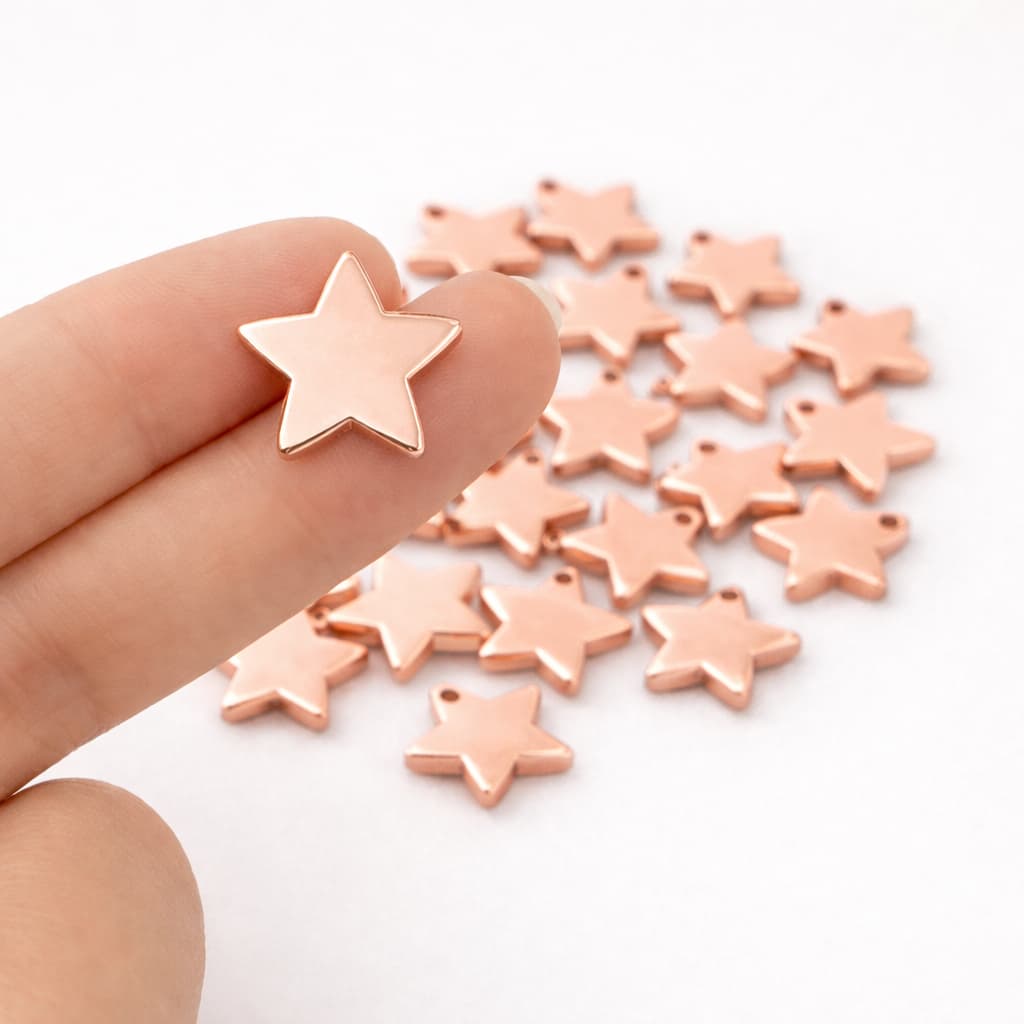 Mini Aplique Estrelinha Acrílico Espelhado Decorativo Dourado/Rosé/Prata/Azul