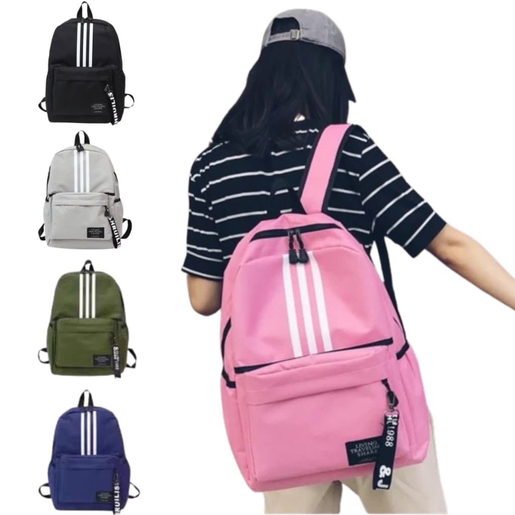 Mochila Feminina Masculina Moda Coreana Bolsa de Nylon Casual Escola Viagem Academia Trabalho