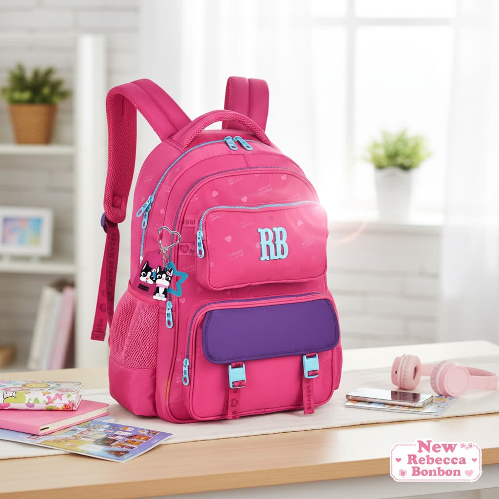 Kit Mochila Costas Rebecca Bonbon Estojo Box Urban Mix 2 em 1 Original Feminino Escolar