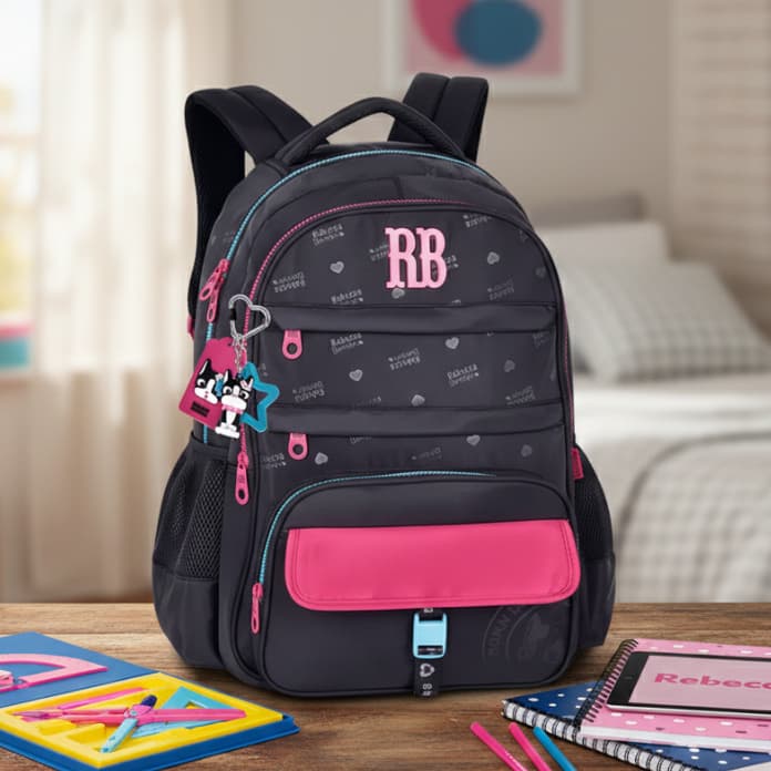 Kit Mochila Costas Rebecca Bonbon Estojo Box Urban Mix Original Feminino Escolar