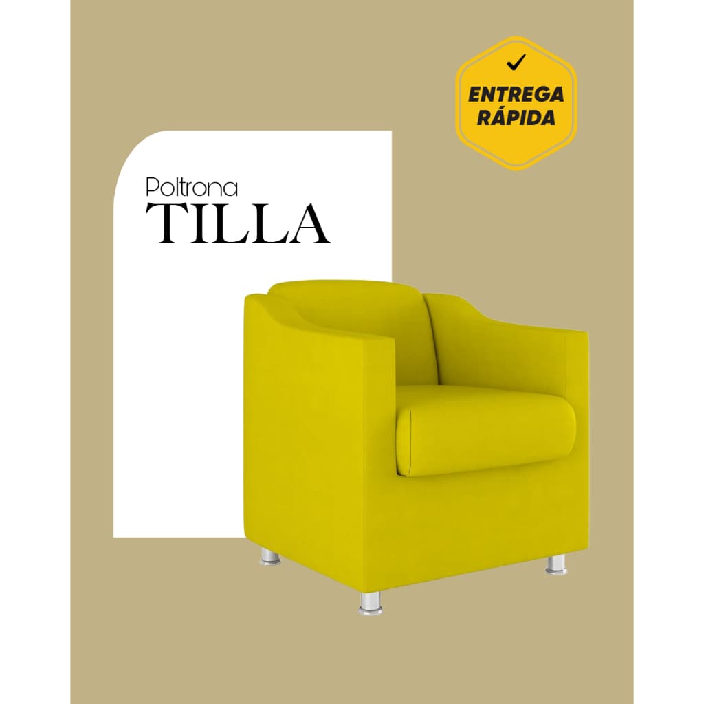 Envio Imediato - Poltrona SUEDE Decorativa Dilla Consultório, Recepção, Sala, Escritório