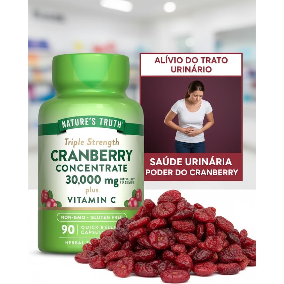 Concentrado de Cranberry 30.000 - 1 Frasco de 90 unidades - Plus de Vit C